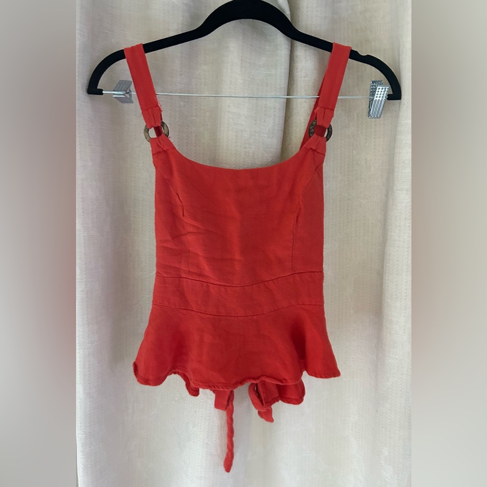 Style Rack red babydoll tie back tank